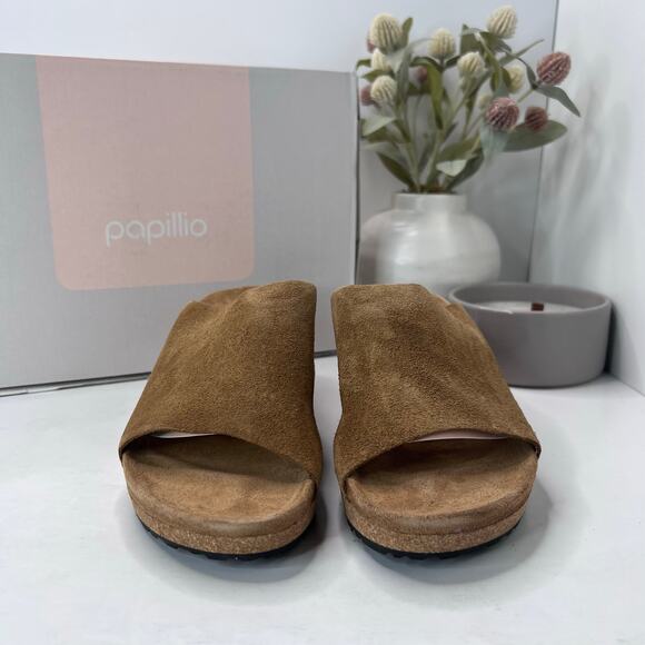 Papillio Birkenstock Namica Suede Leather Wedge Tea Narrow Fit Women 6 NWB - Picture 2 of 11